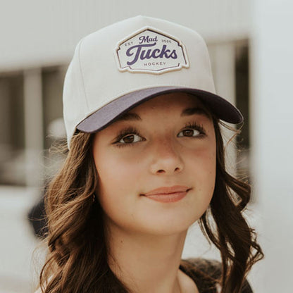 MAD TUCKS Hockey Hat - Cream/Deep Purple